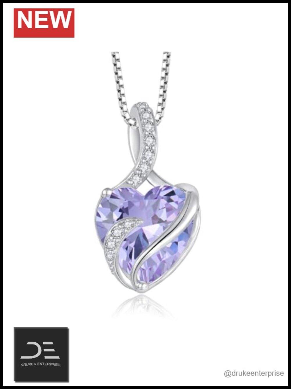 925 Sterling Silver Birthstone Pendant Necklace Infinity Symbol Jewelry for